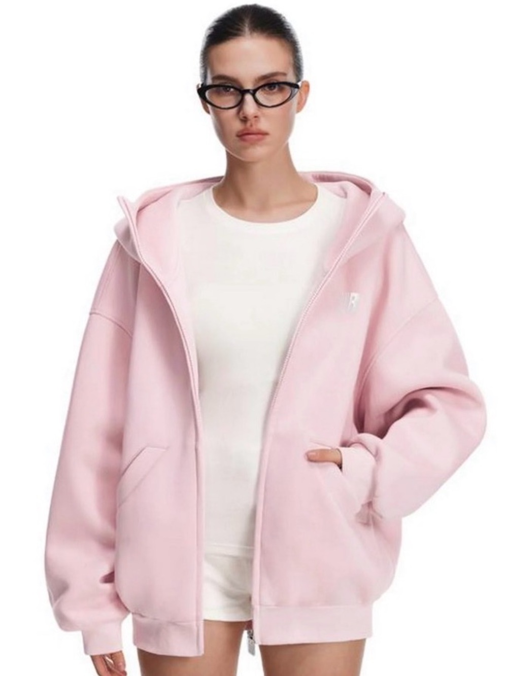 FDR anxiety big hood pale pink unisex hoodie size small (NWOT)
